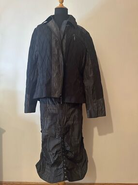 Black/Grey Jacket with Coordinating Skirt